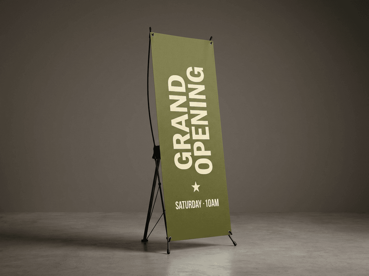 Retractable banner stand